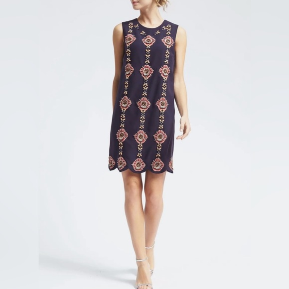NWT Highly Embellished BR Navy Dress - Picture 1 of 8